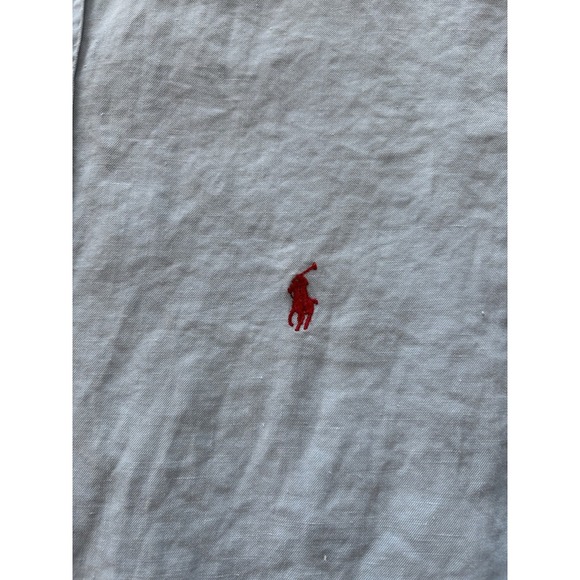 Ralph‎ Lauren Shirt Mens XL Blue Long Sleeve Button Down Linen Silk Classic Fit - Picture 5 of 10